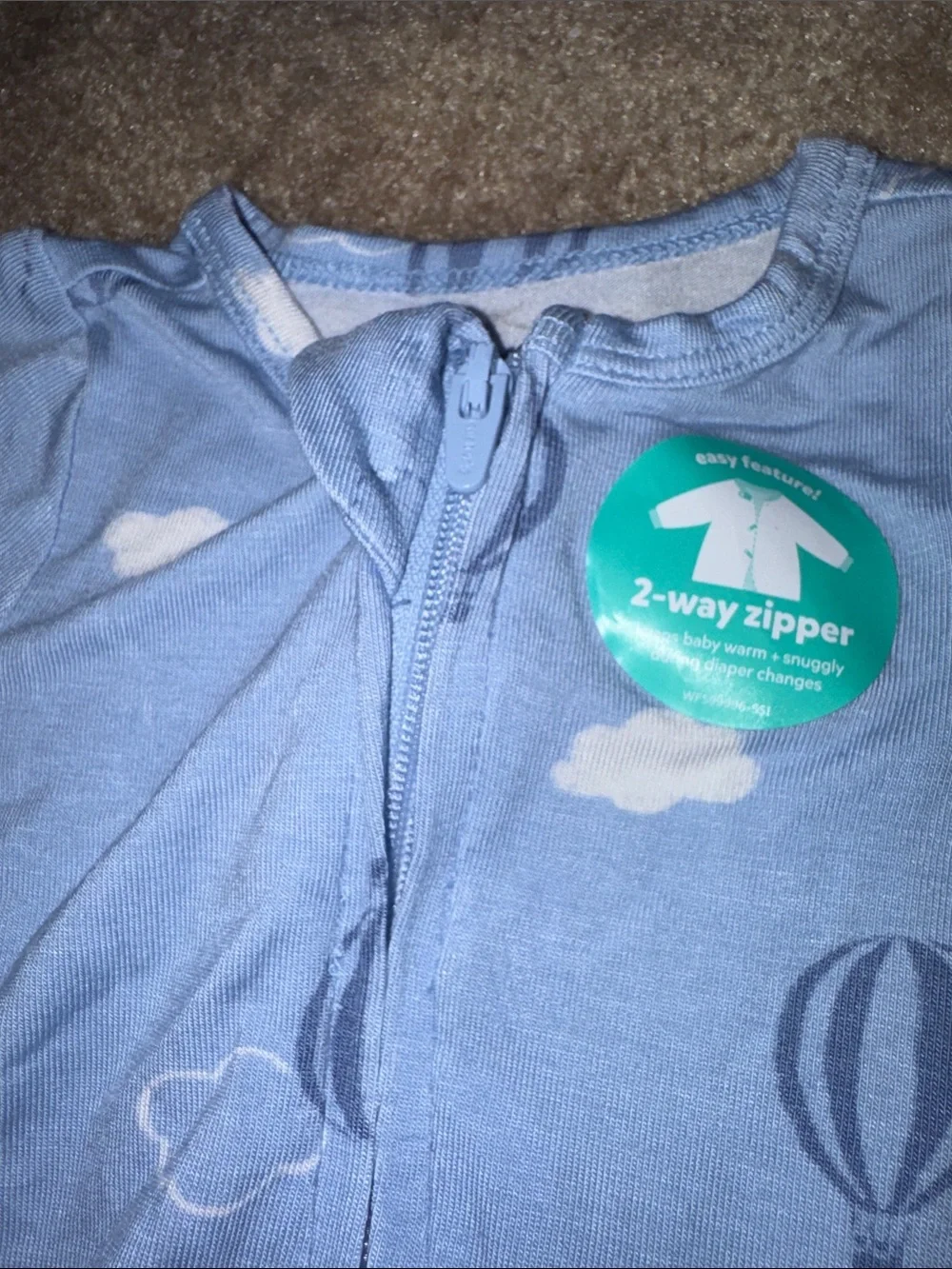 Carter's‎ Blue Hot Air Balloon Footed One-Piece